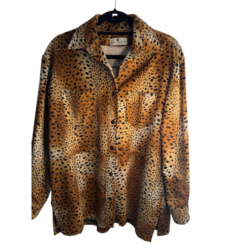 La Maison de la Fausse Fourrure (Paris). Faux Fur Snap Front Top L Pile Viscose